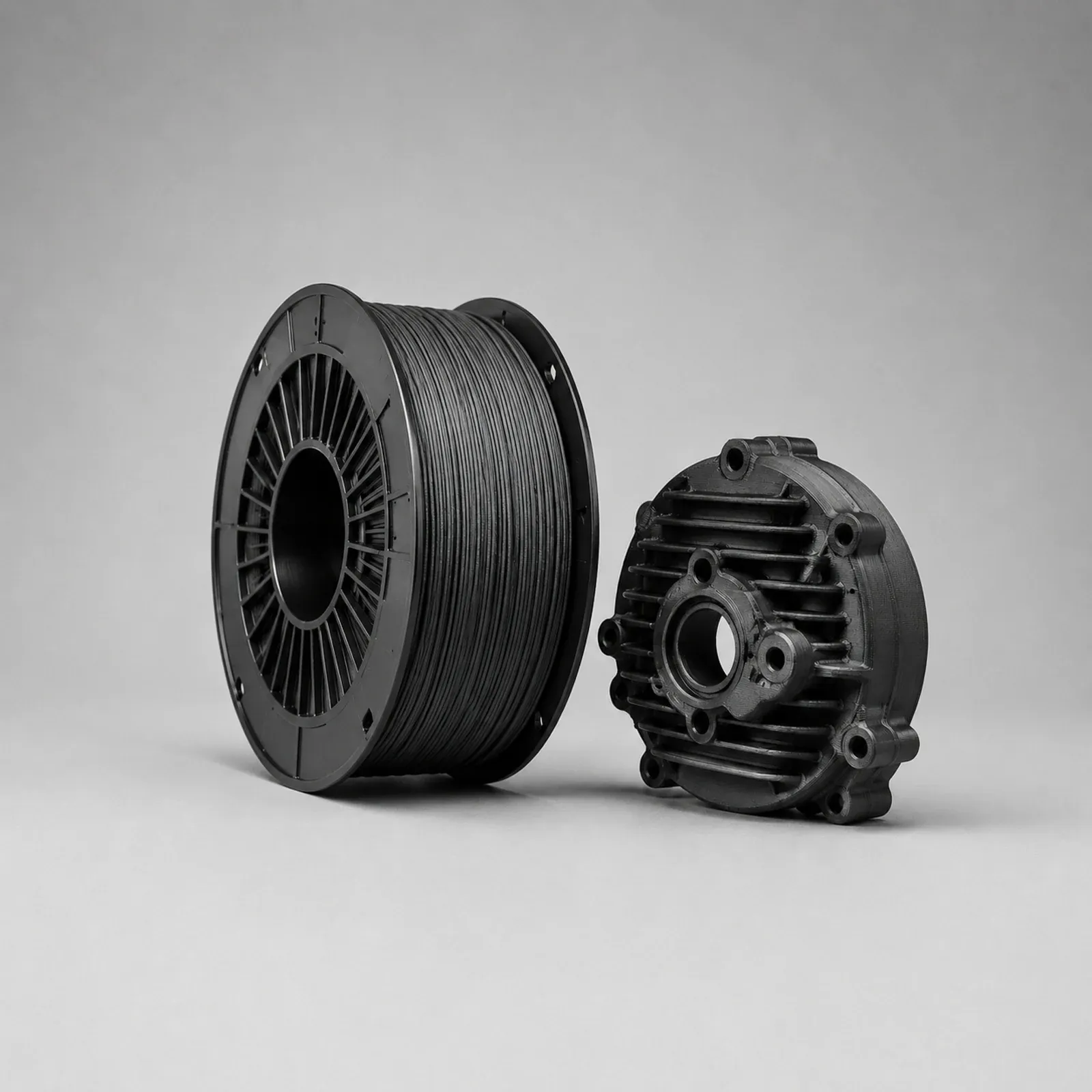ABS-GF filament and printed sample