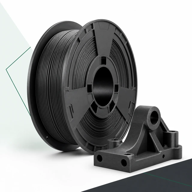 ABS filament spool and complete printed sample