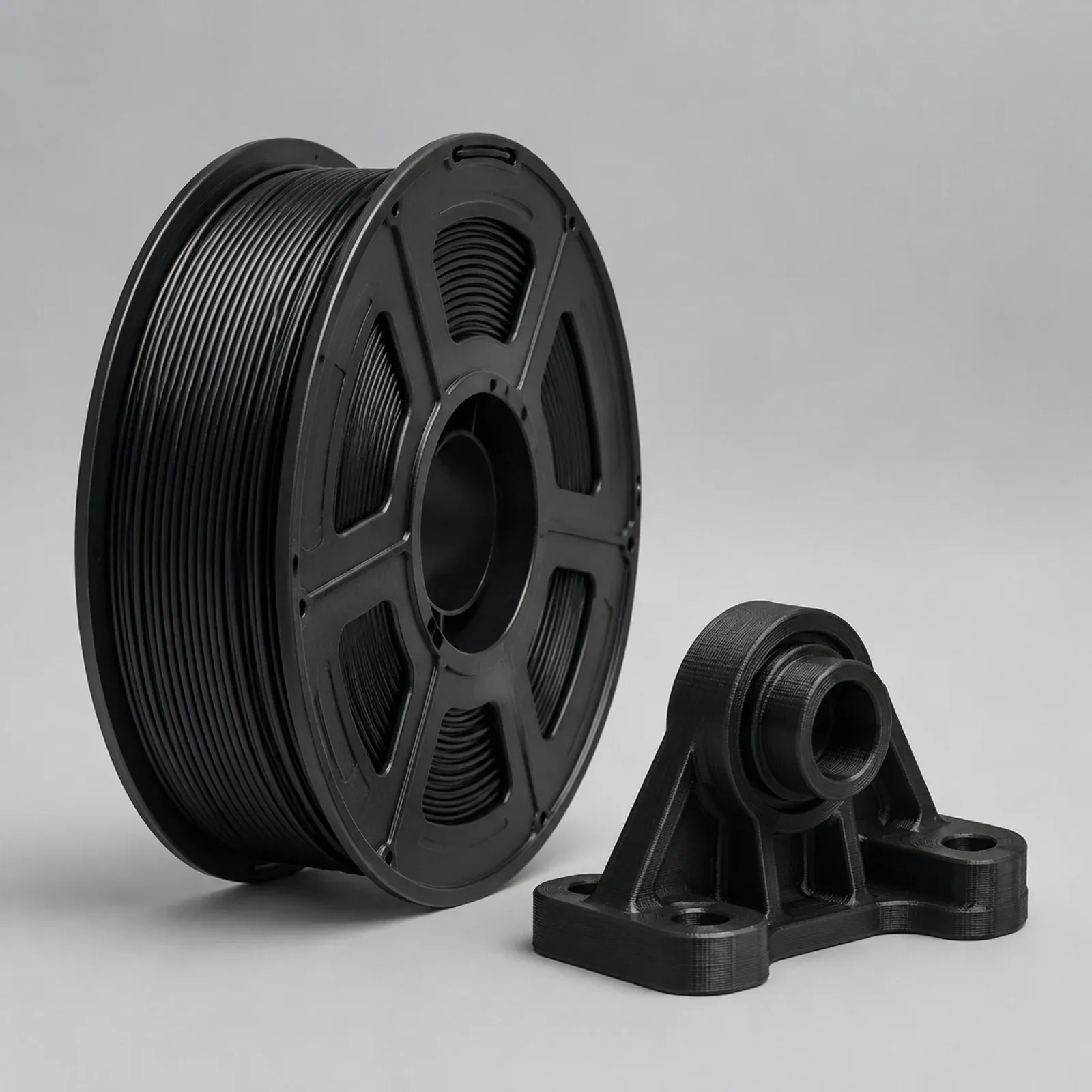 PET-CF filament and printed sample