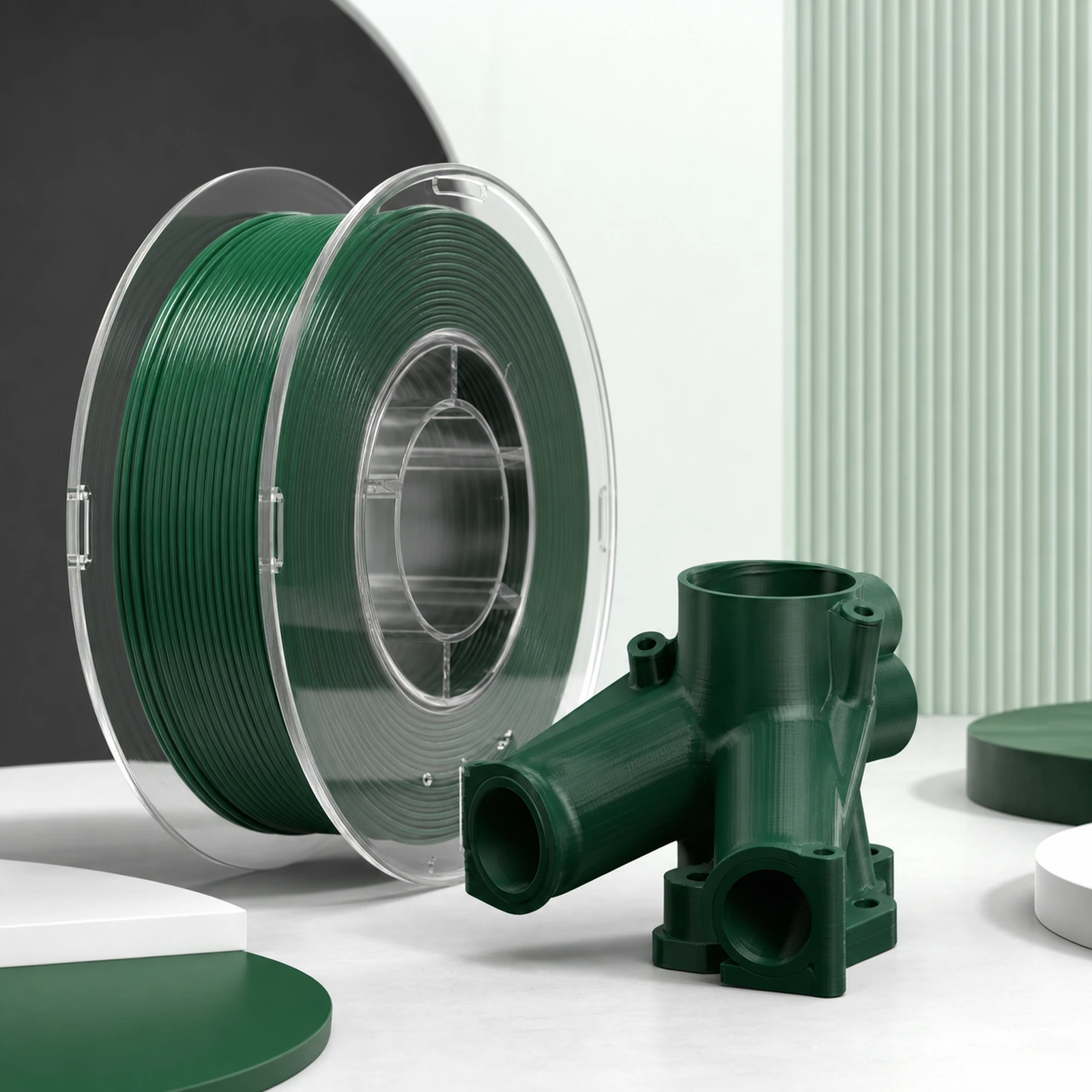 PETG High-Flow spool with a representative printed sample