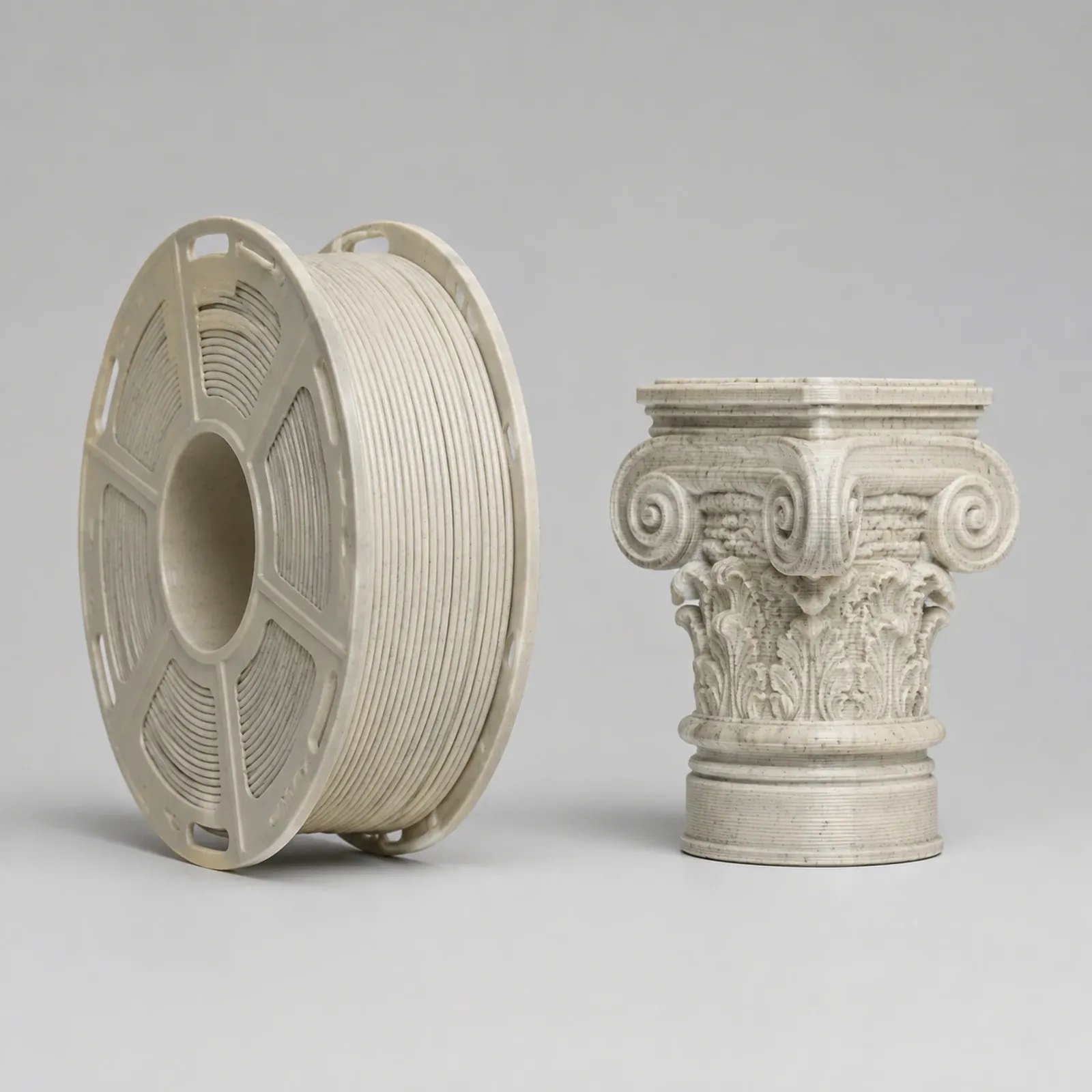 PLA Marble filament spool and printed reference part