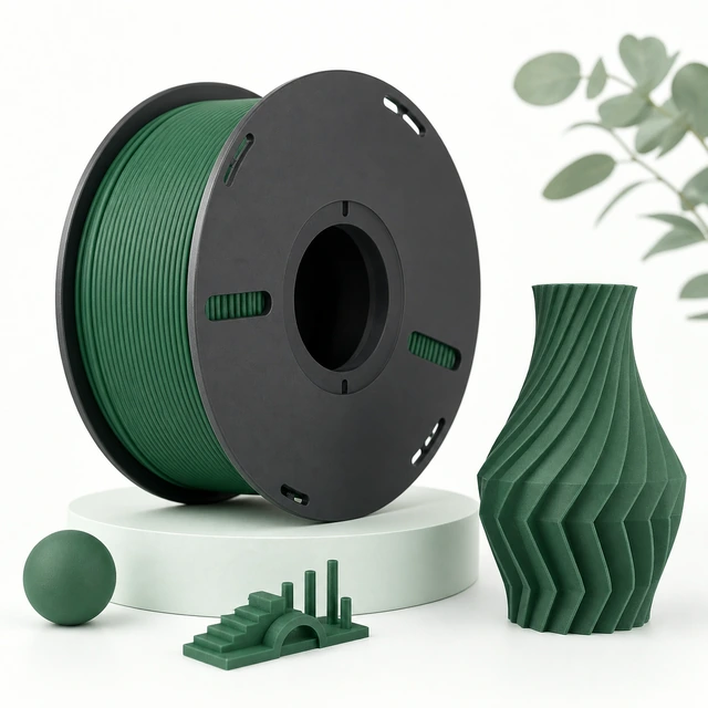 PLA Matte filament spool and complete printed sample