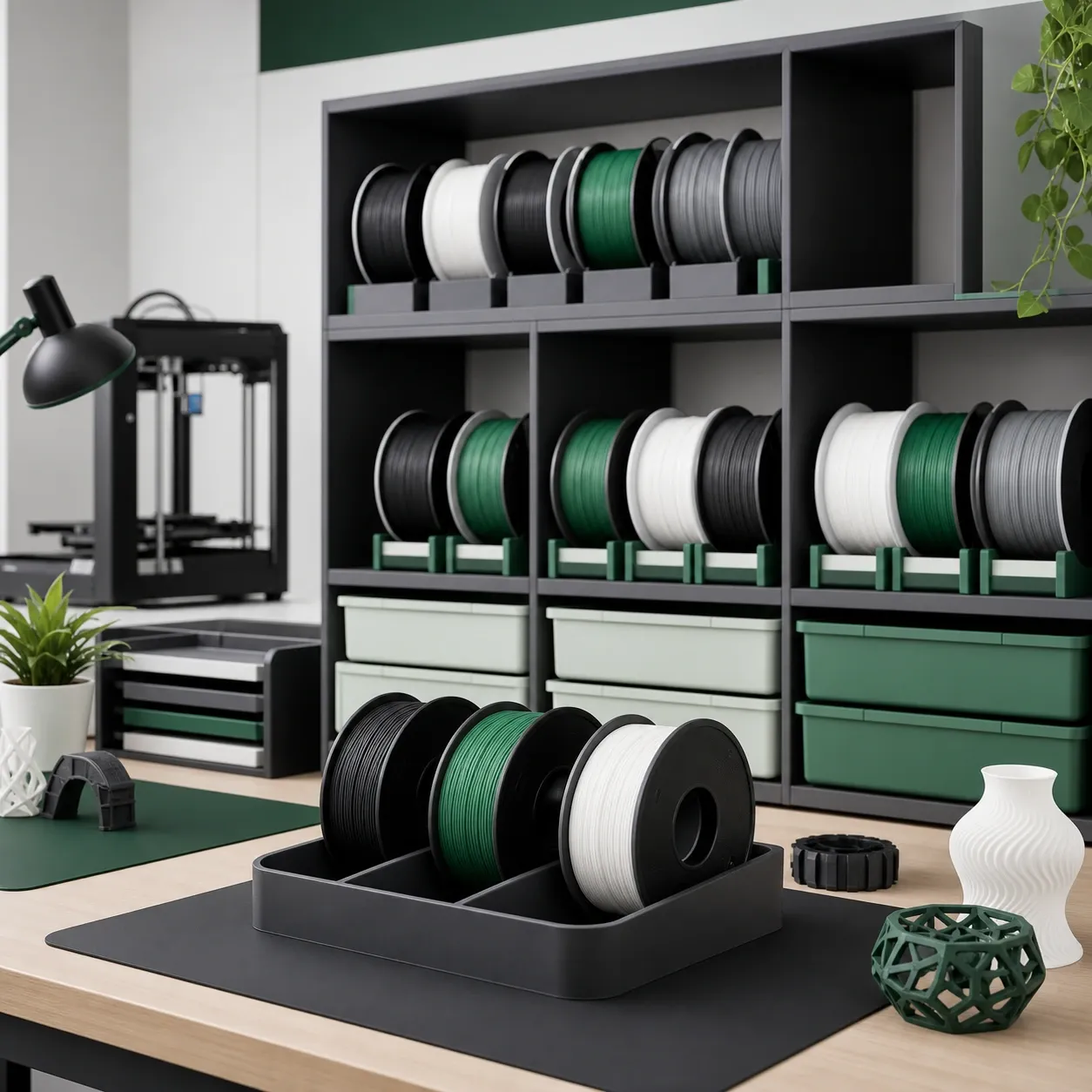 Unbranded PLA Basic spool with a complete educational 3D-printed model