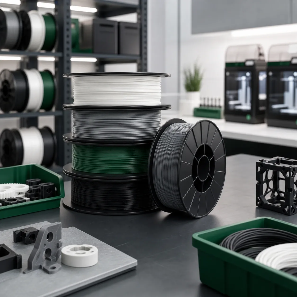 Unbranded PLA Matte spool with a complete educational 3D-printed model