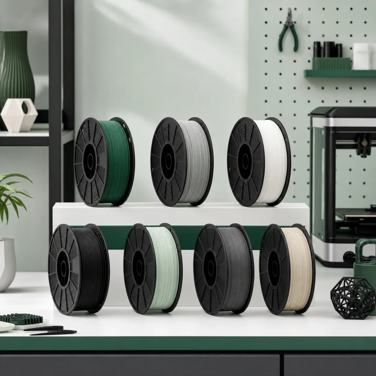 Unbranded PLA Matte spool with a complete educational 3D-printed model