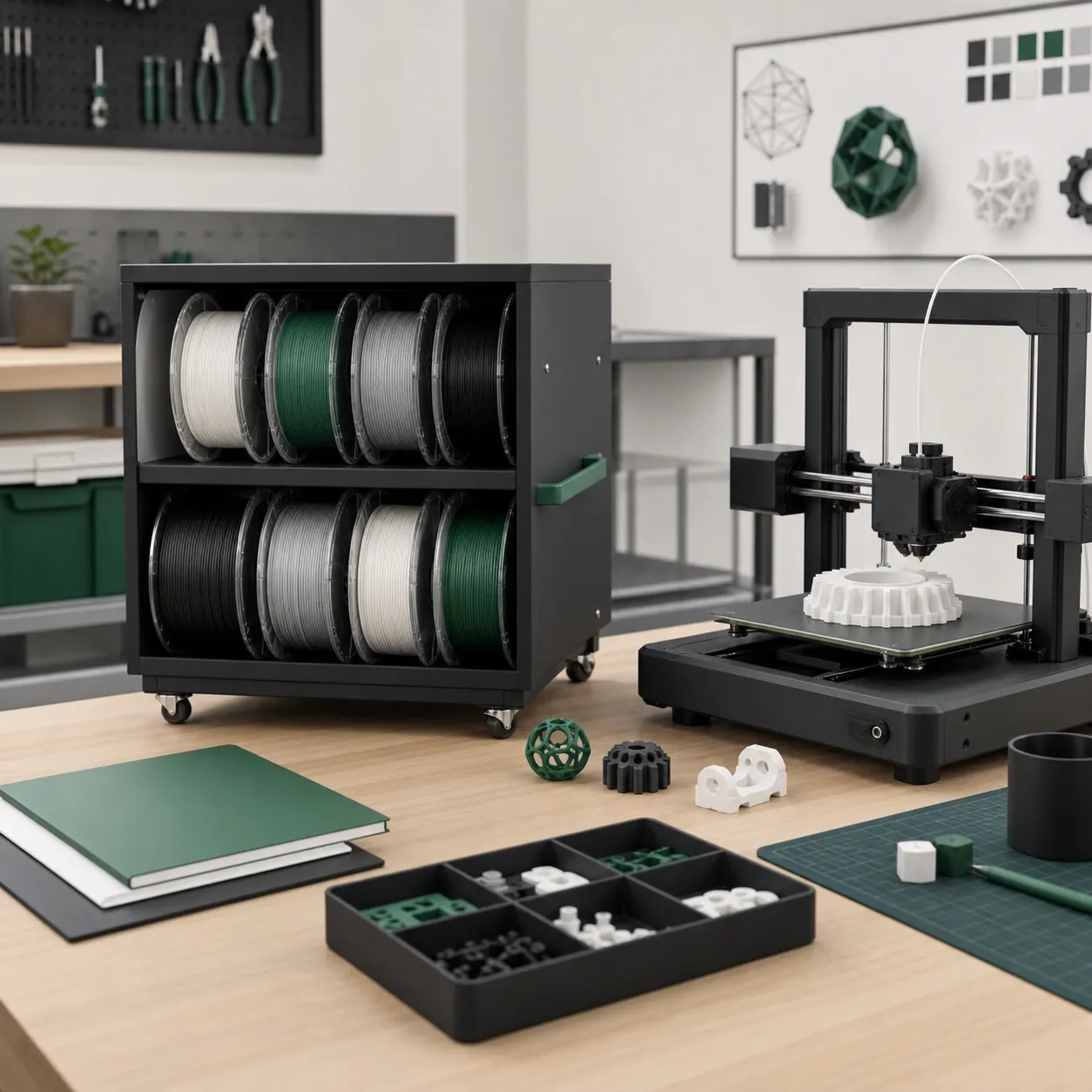 Unbranded PLA Translucent spool with a complete educational 3D-printed model