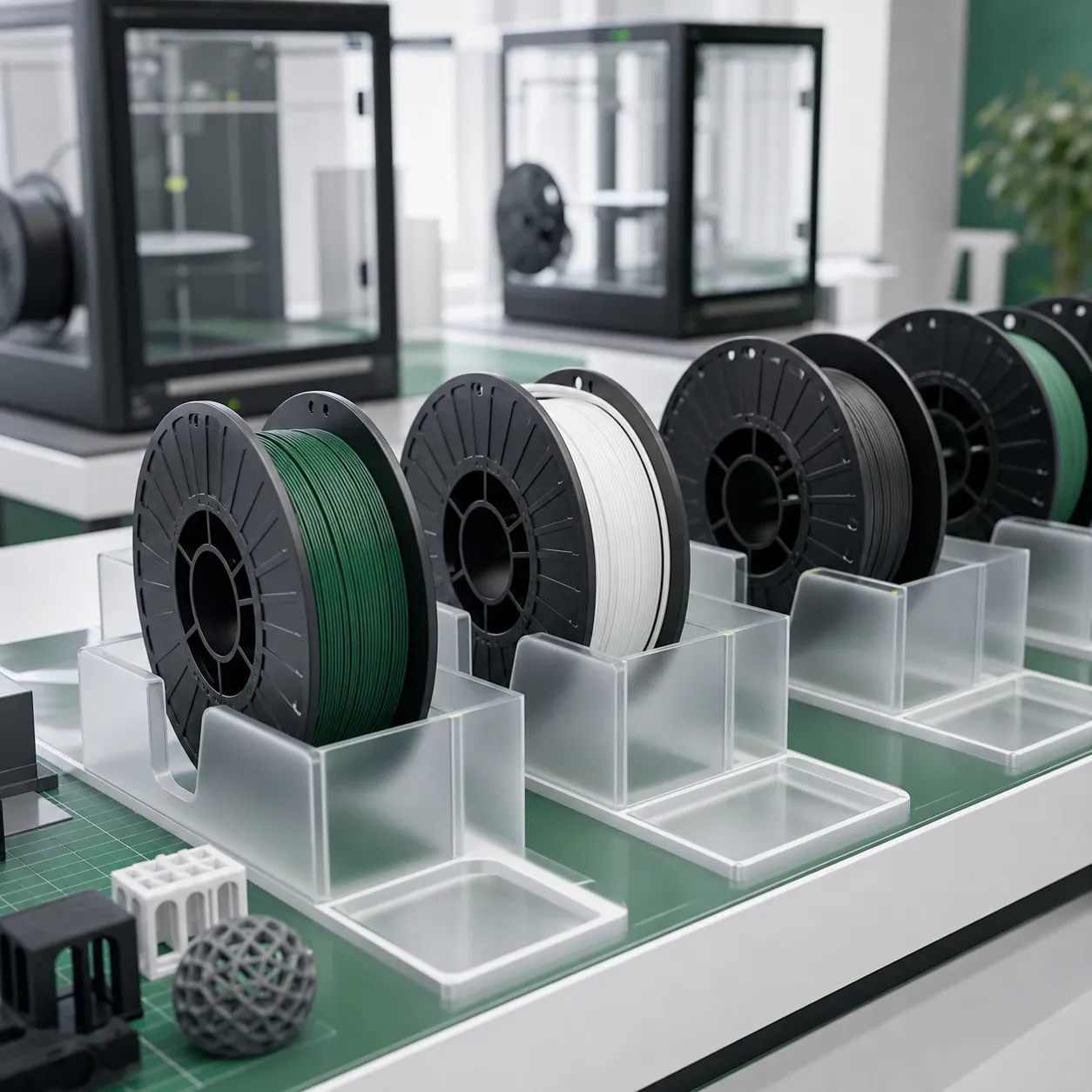Neutral education 3D-printing program scene: project shelf