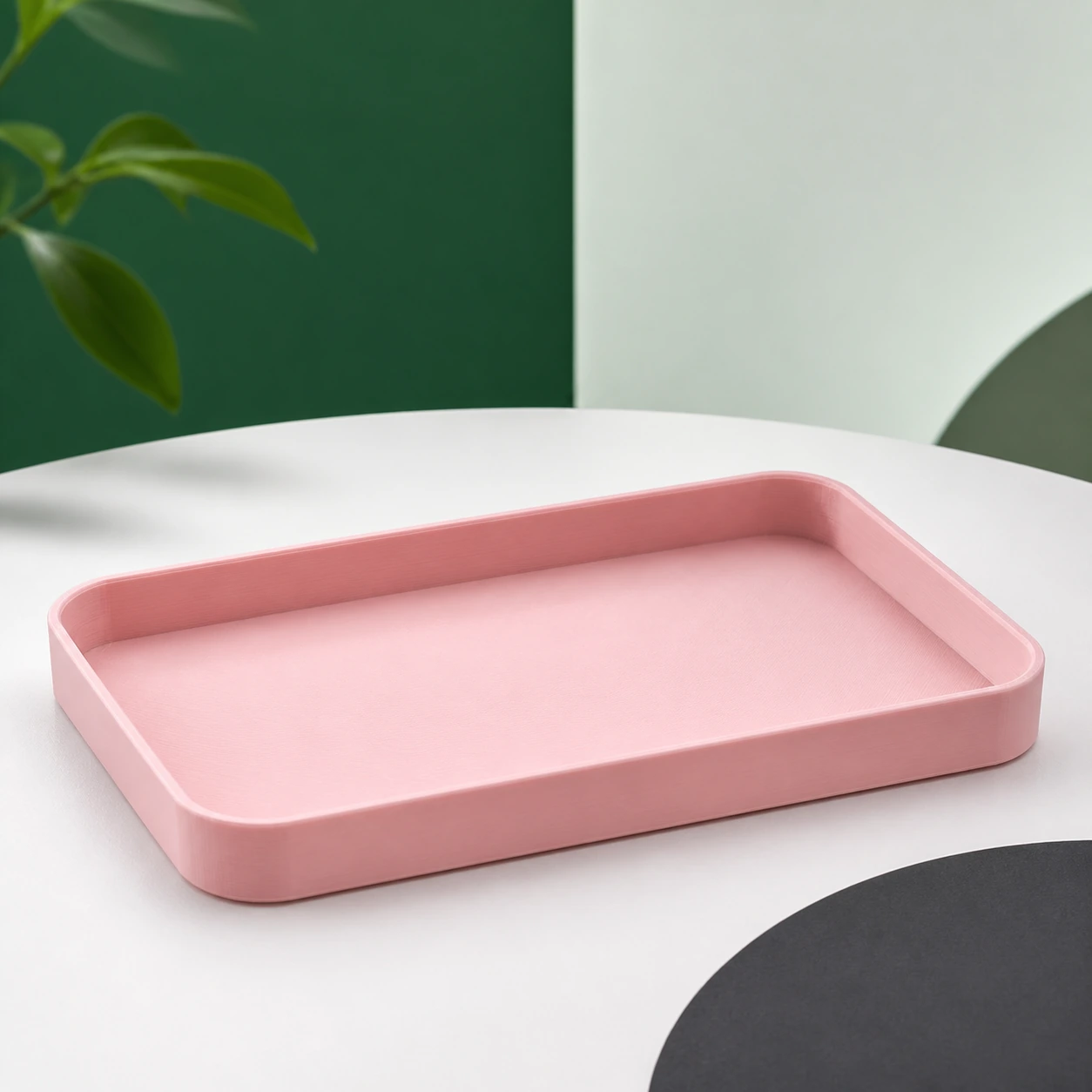 Sakura Pink PLA Matte complete shallow tray with uninterrupted matte top skin