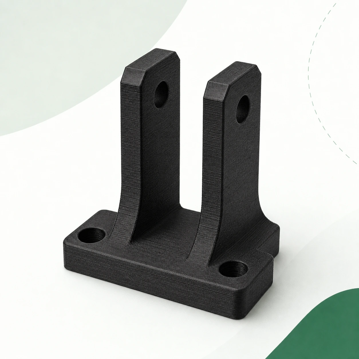 Black PAHT-CF: forked optical-sensor bracket with an intact base and two parallel uprights