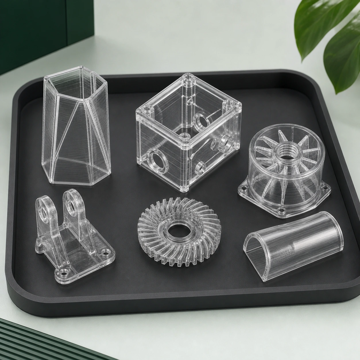Transparent-direction PC visual reference for supply review set in a neutral 3D-printing workflow.