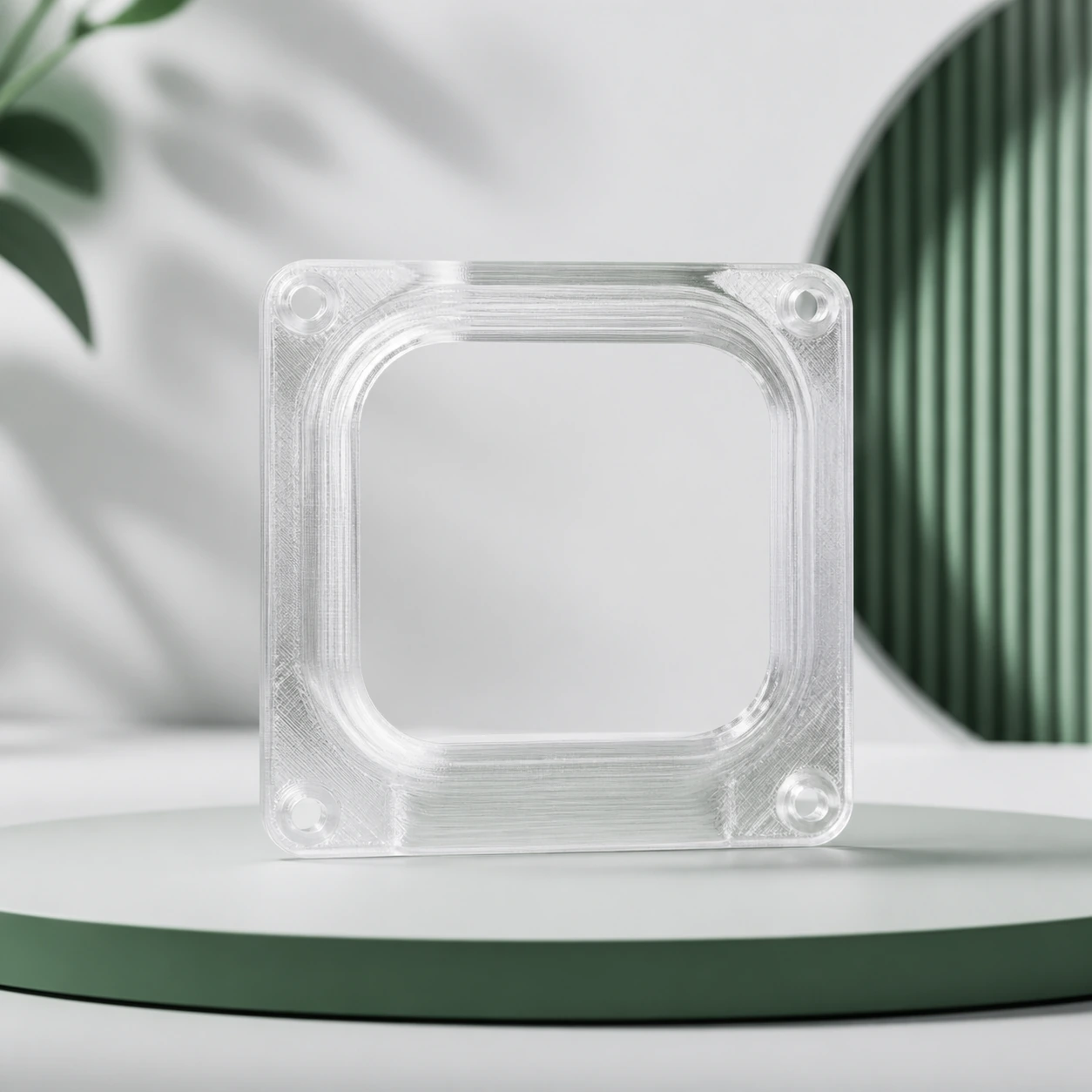 Transparent-direction PC visual reference for gloss-window in a neutral 3D-printing workflow.