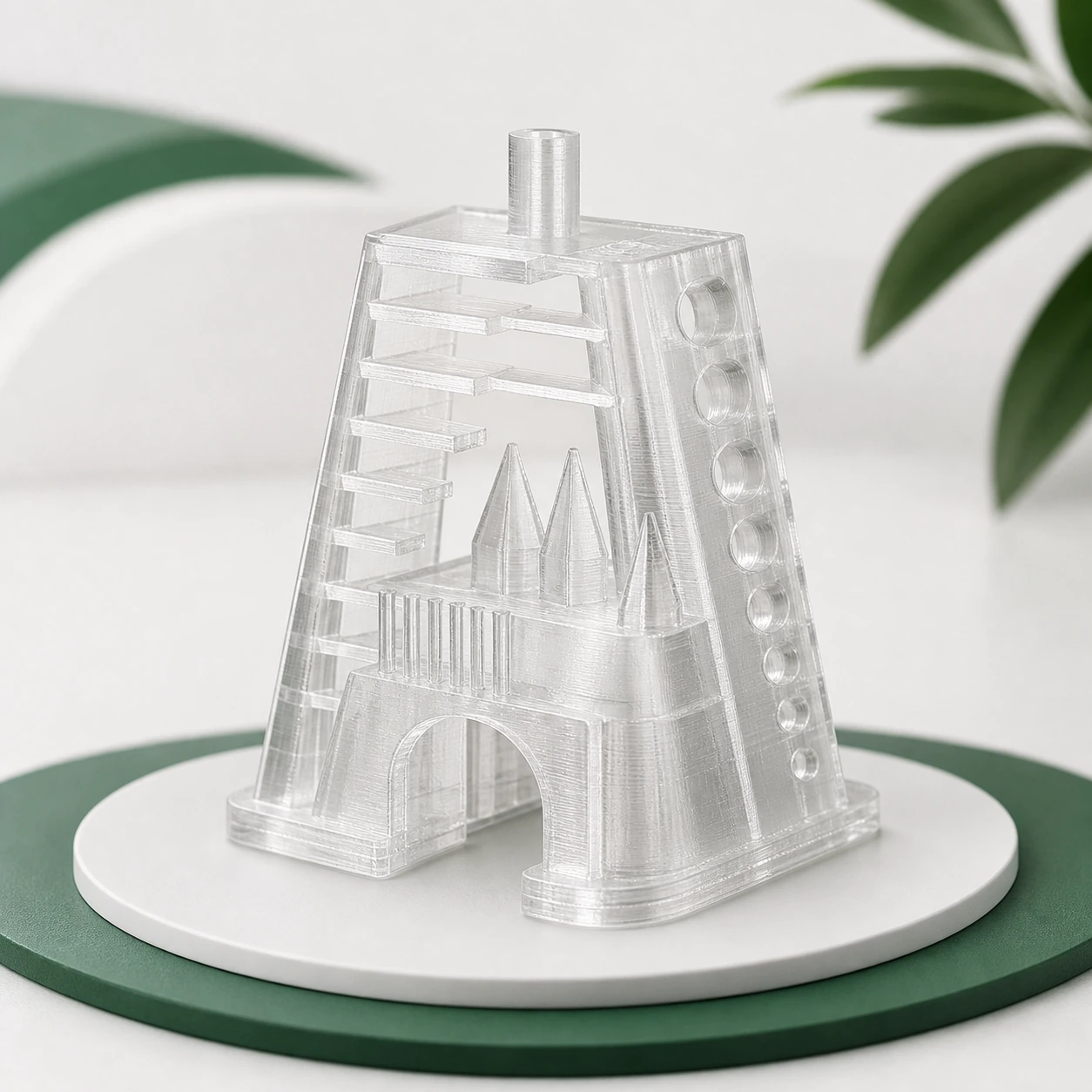 Transparent-direction PC visual reference for translucent ribs in a neutral 3D-printing workflow.