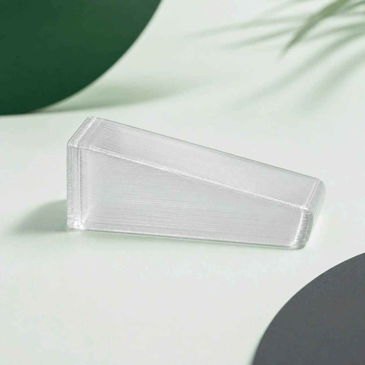 Transparent-direction PC visual reference for texture wedge in a neutral 3D-printing workflow.