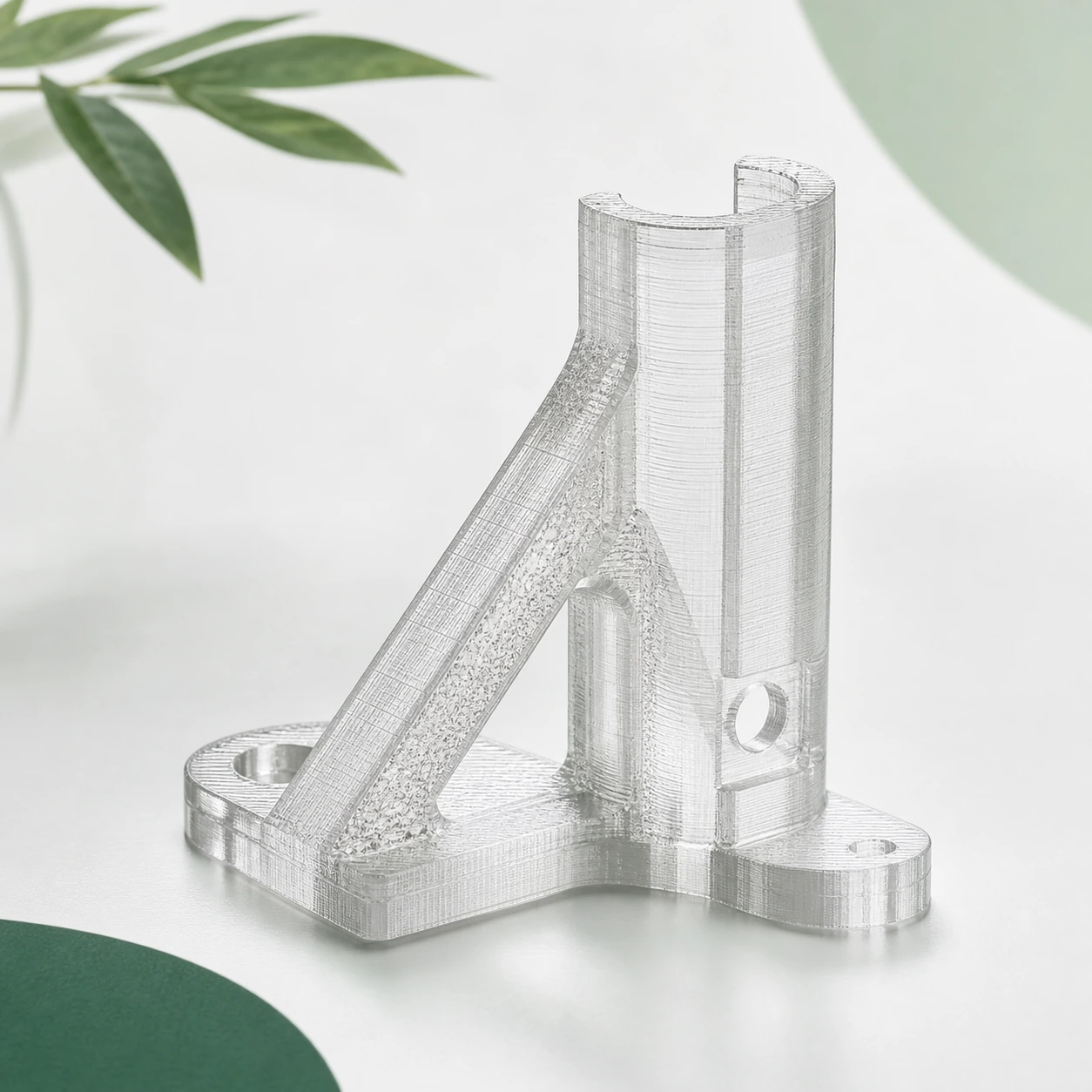 Transparent-direction PC visual reference for sparse support interface in a neutral 3D-printing workflow.