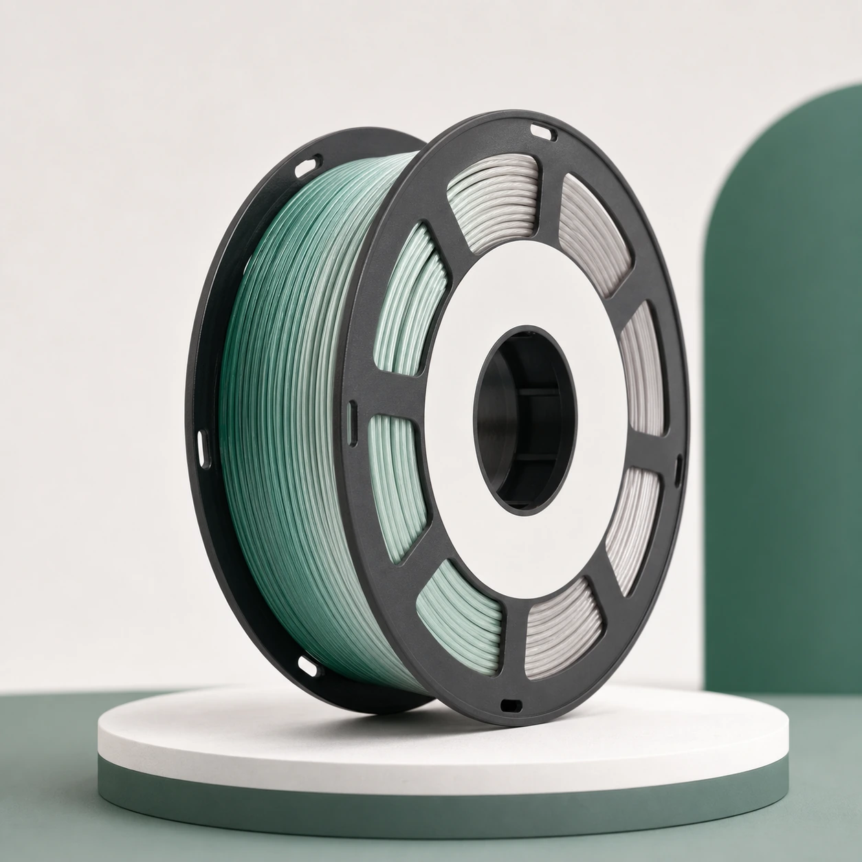 Gradient Silk Air PLA Basic Gradient: gradient PLA spool with a plain removable label ring