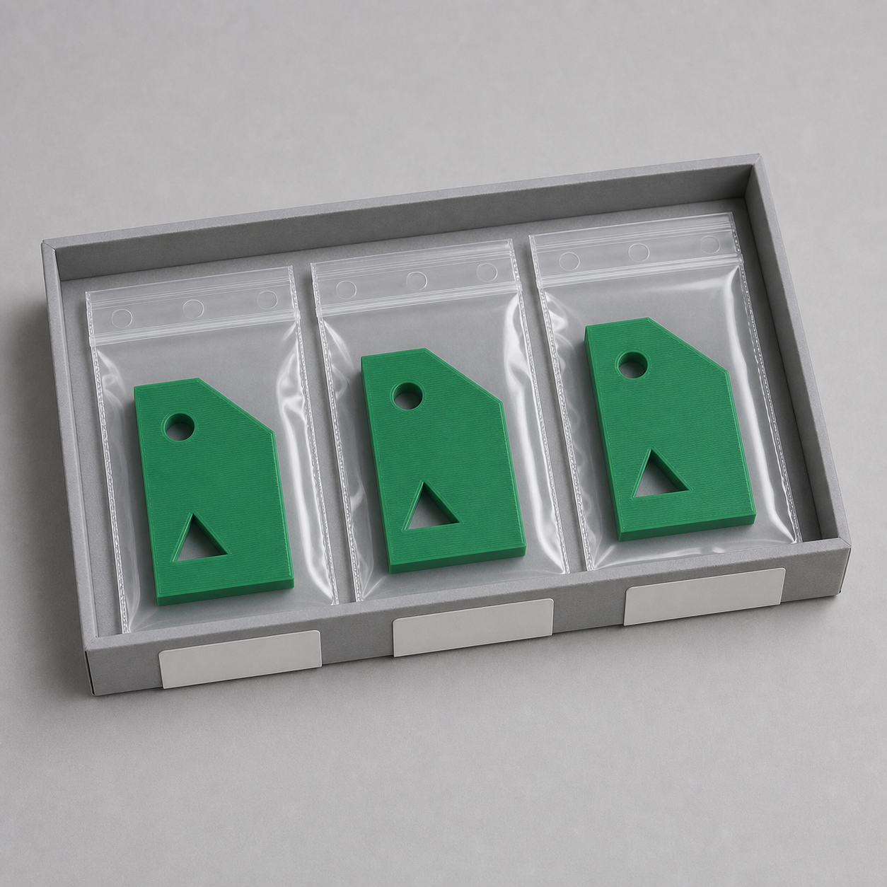 Green PLA Basic repeat-sample retention scene