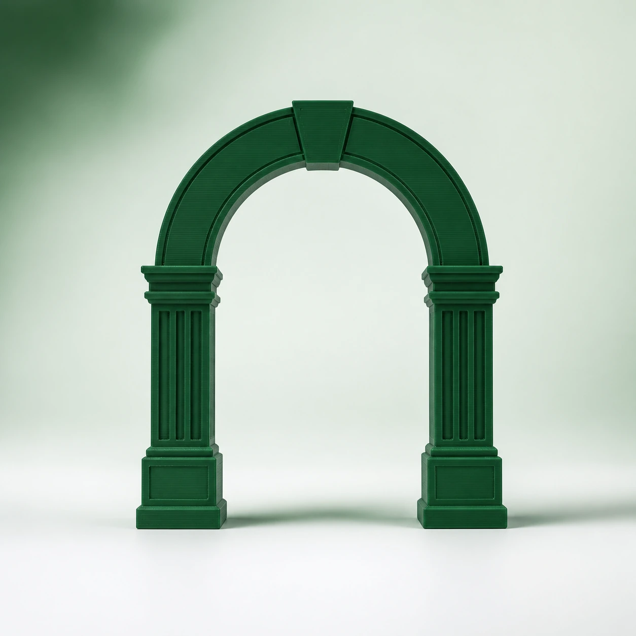 dark green PLA Pure dark-green architectural arch model