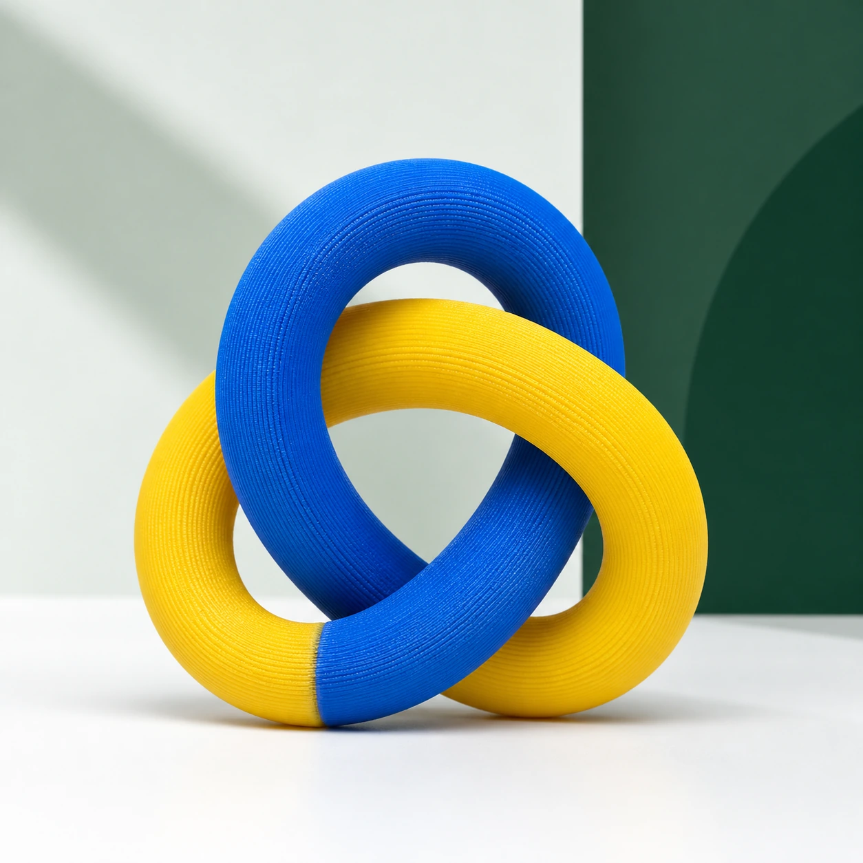 PLA Pure Blue / Yellow 3D-printed market color reference