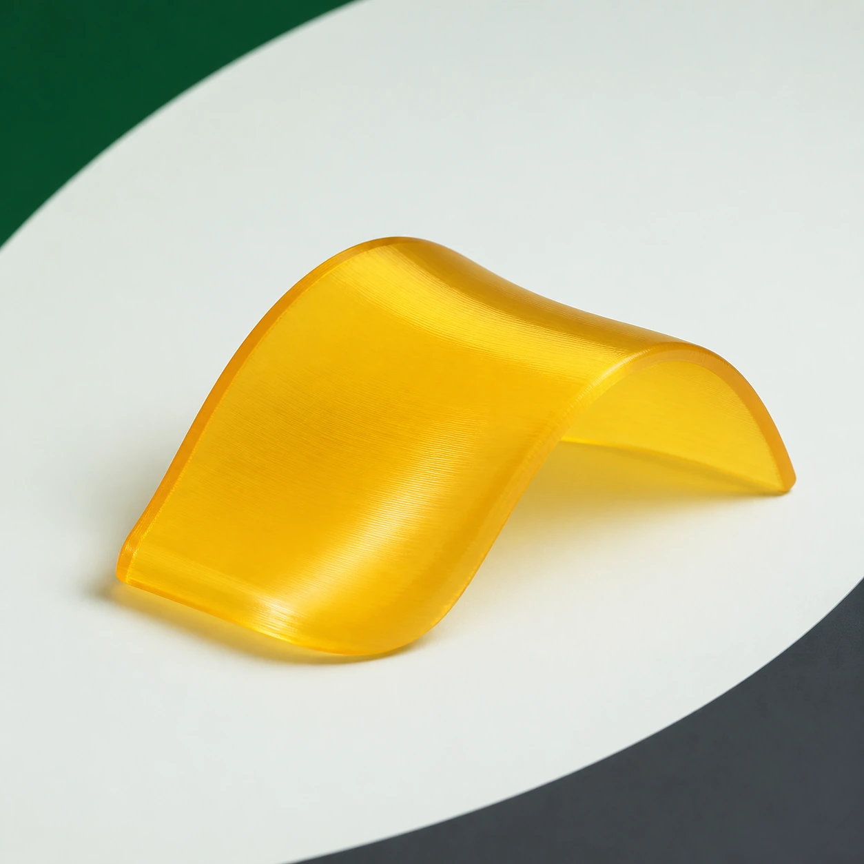 translucent yellow PLA Translucent smooth double-curvature shell sample